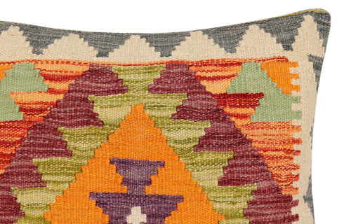 handmade Traditional Pillow Rust Gray Hand-Woven SQUARE 100% WOOL  Hand woven turkish pillow  2 x 2