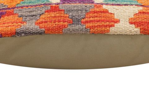 handmade Traditional Pillow Rust Blue Hand-Woven SQUARE 100% WOOL Hand woven turkish pillow2 x 2