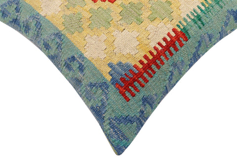handmade Traditional Pillow Blue Red Hand-Woven SQUARE 100% WOOL Hand woven turkish pillow2 x 2