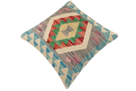 handmade Traditional Pillow Blue Red Hand-Woven SQUARE 100% WOOL Hand woven turkish pillow2 x 2