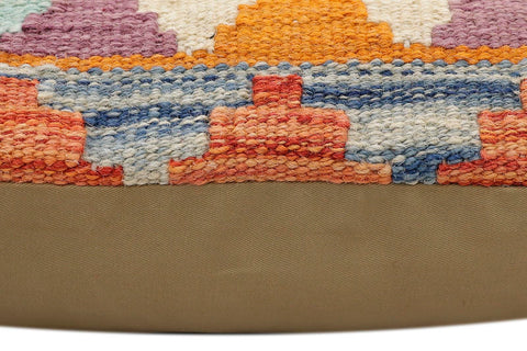 handmade Traditional Pillow Rust Blue Hand-Woven SQUARE 100% WOOL Hand woven turkish pillow2 x 2