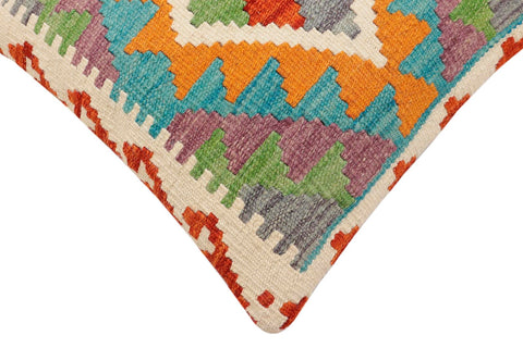 handmade Traditional Pillow Rust Blue Hand-Woven SQUARE 100% WOOL Hand woven turkish pillow2 x 2