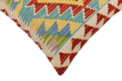 handmade Traditional Pillow Rust Blue Hand-Woven SQUARE 100% WOOL Hand woven turkish pillow2 x 2