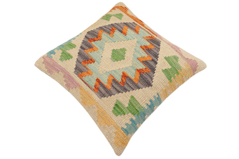 handmade Traditional Pillow Rust Blue Hand-Woven SQUARE 100% WOOL Hand woven turkish pillow2 x 2