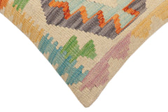 handmade Traditional Pillow Rust Blue Hand-Woven SQUARE 100% WOOL Hand woven turkish pillow2' x 2'