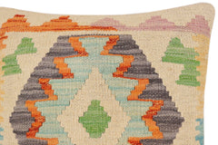 handmade Traditional Pillow Rust Blue Hand-Woven SQUARE 100% WOOL Hand woven turkish pillow2' x 2'