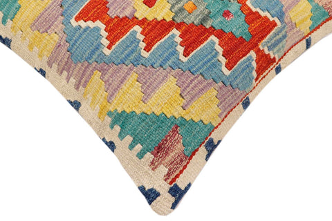 handmade Traditional Pillow Rust Blue Hand-Woven SQUARE 100% WOOL Hand woven turkish pillow2 x 2