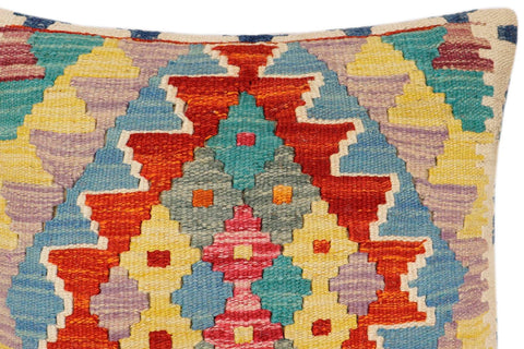 handmade Traditional Pillow Rust Blue Hand-Woven SQUARE 100% WOOL Hand woven turkish pillow2 x 2
