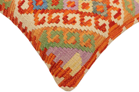 handmade Traditional Pillow Rust Blue Hand-Woven SQUARE 100% WOOL Hand woven turkish pillow2 x 2