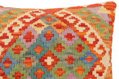 handmade Traditional Pillow Rust Blue Hand-Woven SQUARE 100% WOOL Hand woven turkish pillow2' x 2'