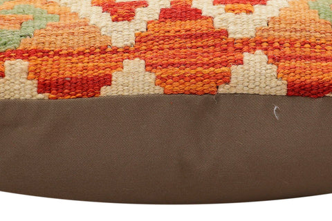 handmade Traditional Pillow Rust Blue Hand-Woven SQUARE 100% WOOL Hand woven turkish pillow2 x 2