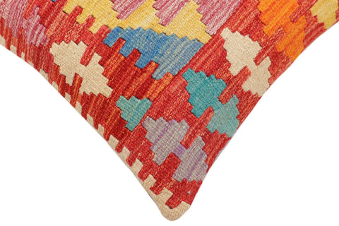 handmade Traditional Pillow Rust Blue Hand-Woven SQUARE 100% WOOL Hand woven turkish pillow2 x 2