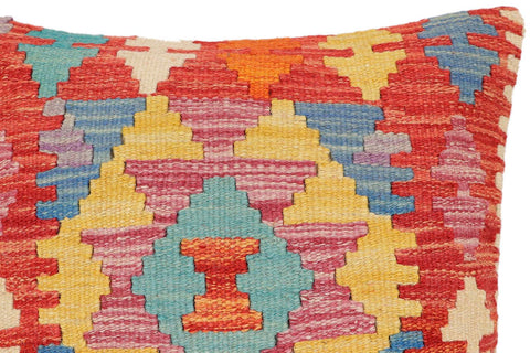 handmade Traditional Pillow Rust Blue Hand-Woven SQUARE 100% WOOL Hand woven turkish pillow2 x 2