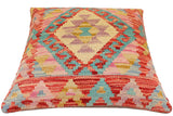 handmade Traditional Pillow Red Blue Hand-Woven SQUARE 100% WOOL Hand woven turkish pillow2' x 2'