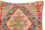 handmade Traditional Pillow Red Blue Hand-Woven SQUARE 100% WOOL Hand woven turkish pillow2' x 2'