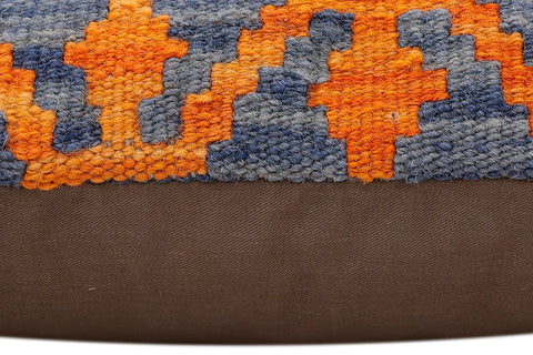 handmade Traditional Pillow Blue Rust Hand-Woven SQUARE 100% WOOL Hand woven turkish pillow2 x 2