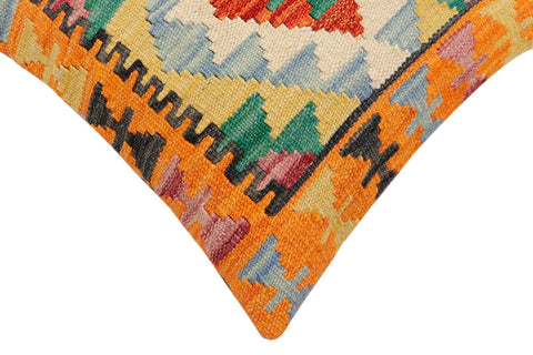 handmade Traditional Pillow Rust Blue Hand-Woven SQUARE 100% WOOL Hand woven turkish pillow2 x 2
