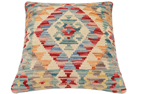 handmade Traditional Pillow Red Blue Hand-Woven SQUARE 100% WOOL Hand woven turkish pillow2 x 2