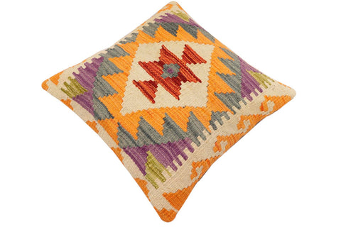 handmade Traditional Pillow Rust Gray Hand-Woven SQUARE 100% WOOL Hand woven turkish pillow2 x 2