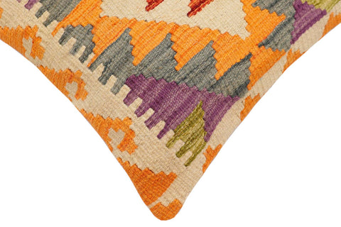 handmade Traditional Pillow Rust Gray Hand-Woven SQUARE 100% WOOL Hand woven turkish pillow2 x 2