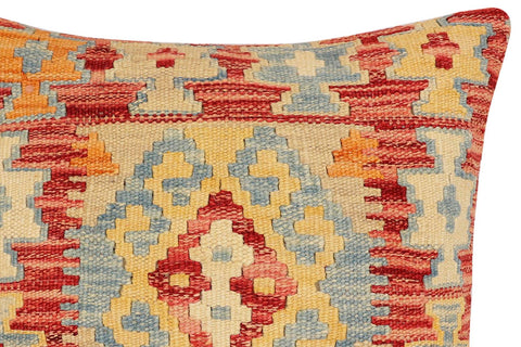 handmade Traditional Pillow Rust Blue Hand-Woven SQUARE 100% WOOL Hand woven turkish pillow2 x 2