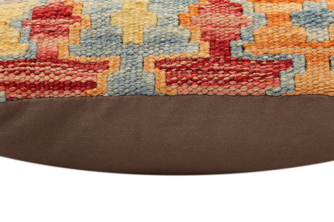 handmade Traditional Pillow Rust Blue Hand-Woven SQUARE 100% WOOL Hand woven turkish pillow2 x 2