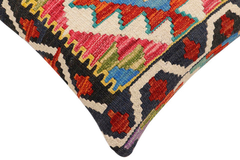 handmade Traditional Pillow Rust Blue Hand-Woven SQUARE 100% WOOL Hand woven turkish pillow2 x 2