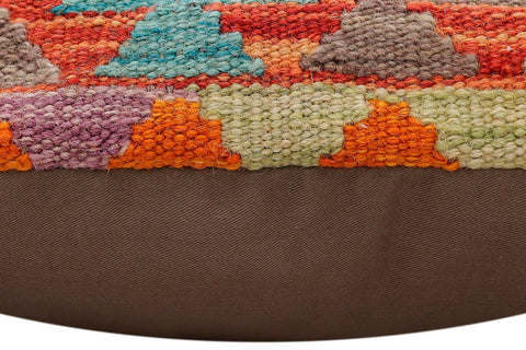 handmade Traditional Pillow Rust Blue Hand-Woven SQUARE 100% WOOL Hand woven turkish pillow2 x 2