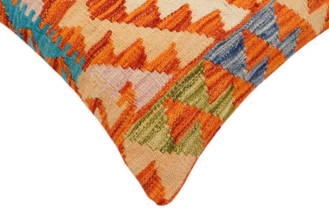 handmade Traditional Pillow Rust Blue Hand-Woven SQUARE 100% WOOL Hand woven turkish pillow2 x 2