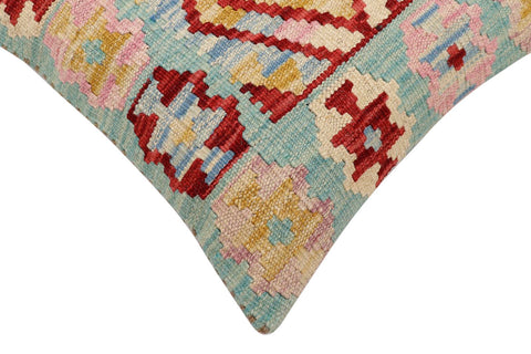 handmade Traditional Pillow Red Blue Hand-Woven SQUARE 100% WOOL Hand woven turkish pillow2 x 2