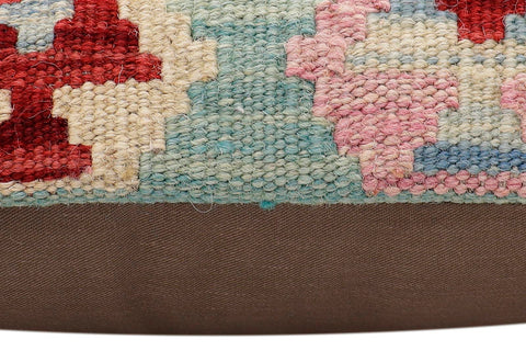 handmade Traditional Pillow Red Blue Hand-Woven SQUARE 100% WOOL Hand woven turkish pillow2 x 2