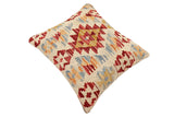 handmade Traditional Pillow Red Blue Hand-Woven SQUARE 100% WOOL  Hand woven turkish pillow  3 x 5