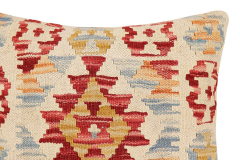 handmade Traditional Pillow Red Blue Hand-Woven SQUARE 100% WOOL  Hand woven turkish pillow  3 x 5