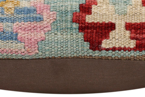 handmade Traditional Pillow Blue Red Hand-Woven SQUARE 100% WOOL Hand woven turkish pillow2 x 2