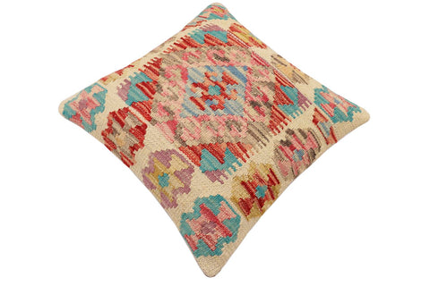 handmade Traditional Pillow Red Blue Hand-Woven SQUARE 100% WOOL Hand woven turkish pillow2 x 2