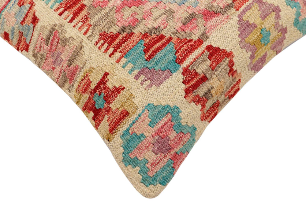 handmade Traditional Pillow Red Blue Hand-Woven SQUARE 100% WOOL Hand woven turkish pillow2' x 2'