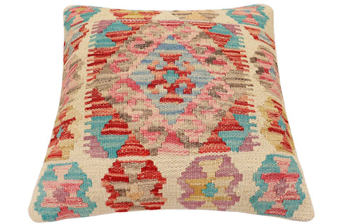 handmade Traditional Pillow Red Blue Hand-Woven SQUARE 100% WOOL Hand woven turkish pillow2 x 2