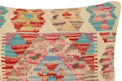 handmade Traditional Pillow Red Blue Hand-Woven SQUARE 100% WOOL Hand woven turkish pillow2 x 2
