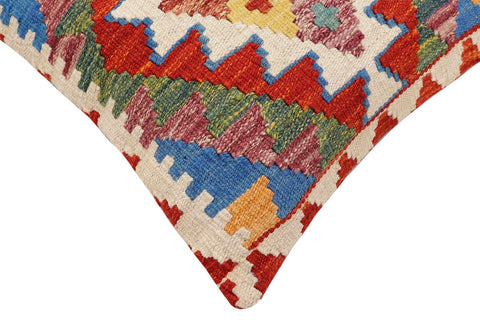 handmade Traditional Pillow Rust Blue Hand-Woven SQUARE 100% WOOL Hand woven turkish pillow2 x 2