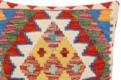 handmade Traditional Pillow Rust Blue Hand-Woven SQUARE 100% WOOL Hand woven turkish pillow2' x 2'