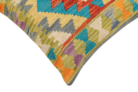 handmade Traditional Pillow Rust Blue Hand-Woven SQUARE 100% WOOL Hand woven turkish pillow2 x 2