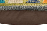 handmade Traditional Pillow Rust Blue Hand-Woven SQUARE 100% WOOL Hand woven turkish pillow2' x 2'
