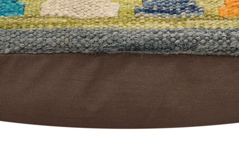 handmade Traditional Pillow Rust Blue Hand-Woven SQUARE 100% WOOL Hand woven turkish pillow2 x 2