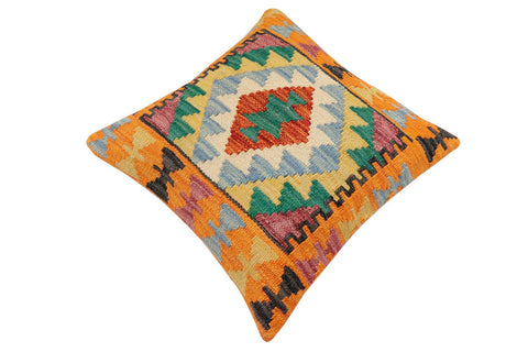 handmade Traditional Pillow Rust Blue Hand-Woven SQUARE 100% WOOL Hand woven turkish pillow2 x 2
