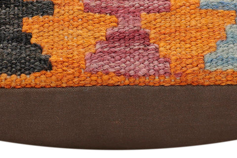 handmade Traditional Pillow Rust Blue Hand-Woven SQUARE 100% WOOL Hand woven turkish pillow2 x 2