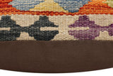 handmade Traditional Pillow Rust Blue Hand-Woven SQUARE 100% WOOL Hand woven turkish pillow2' x 2'