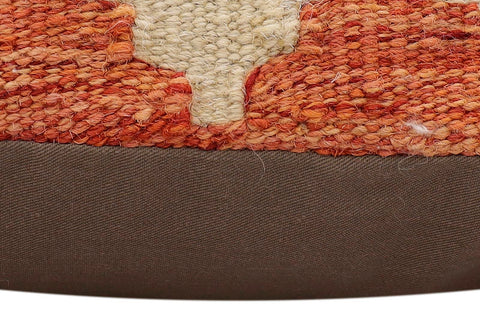 handmade Traditional Pillow Rust Blue Hand-Woven SQUARE 100% WOOL Hand woven turkish pillow2 x 2