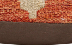 handmade Traditional Pillow Rust Blue Hand-Woven SQUARE 100% WOOL Hand woven turkish pillow2' x 2'