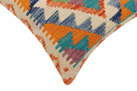 handmade Traditional Pillow Rust Blue Hand-Woven SQUARE 100% WOOL Hand woven turkish pillow2 x 2