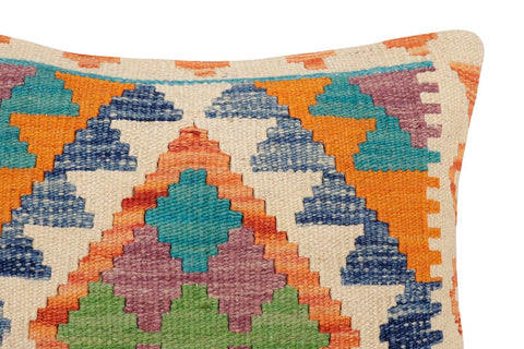 handmade Traditional Pillow Rust Blue Hand-Woven SQUARE 100% WOOL Hand woven turkish pillow2 x 2